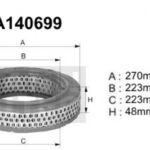 A140699 (AR233) Filtr powietrzaDENCKERMANN