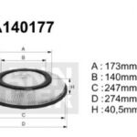 A140177 Filtr powietrza Denckermann