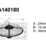 A140180 Filtr powietrza Denckermann