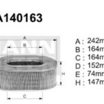 A140163 Filtr powietrza Denckermann