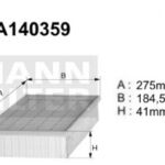 A140359 Filtr powietrza Denckermann