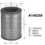A140259 Filtr powietrza Denckermann