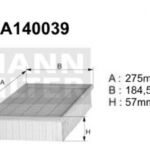A140039 (AP140) filtr powietrzaDENCKERMANN