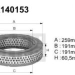 A140153 Filtr powietrza Denckermann