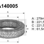 A140005 (AR201, A140006) Filtr powietrzaDENCKERMANN