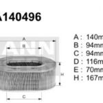 A140496 (AE311/1) Filtr powietrzaDENCKERMANN