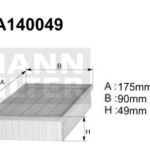 A140049 (AP040) Filtr powietrzaDENCKERMANN