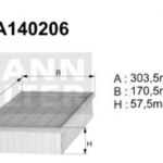 A140206 Filtr powietrza Denckermann